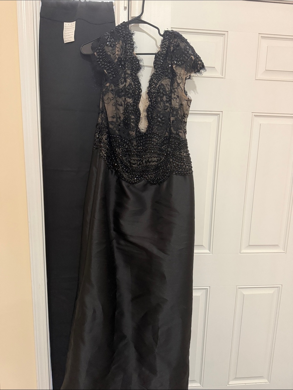 Elegant Black Beaded Evening Gown